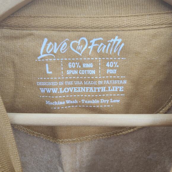 Love in Faith sweatshirt Jesus Christ & Pumpkin Spice New Brown Size Large fall - Picture 6 of 8